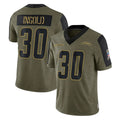 Rebec LA.Chargers #30 Alec Ingold Player Olive Salute To Service Limited Game Stitched Jerseys