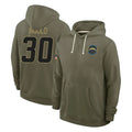 Rebec LA.Chargers #30 Alec Ingold Player Olive Salute to Service Pullover Hoodies Limited Stitched Jerseys