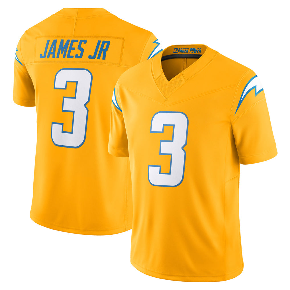 Rebec LA.Chargers #3 Derwin James Jr. Player Gold Limited Vapor F.U.S.E. Home Game Stitched Jerseys