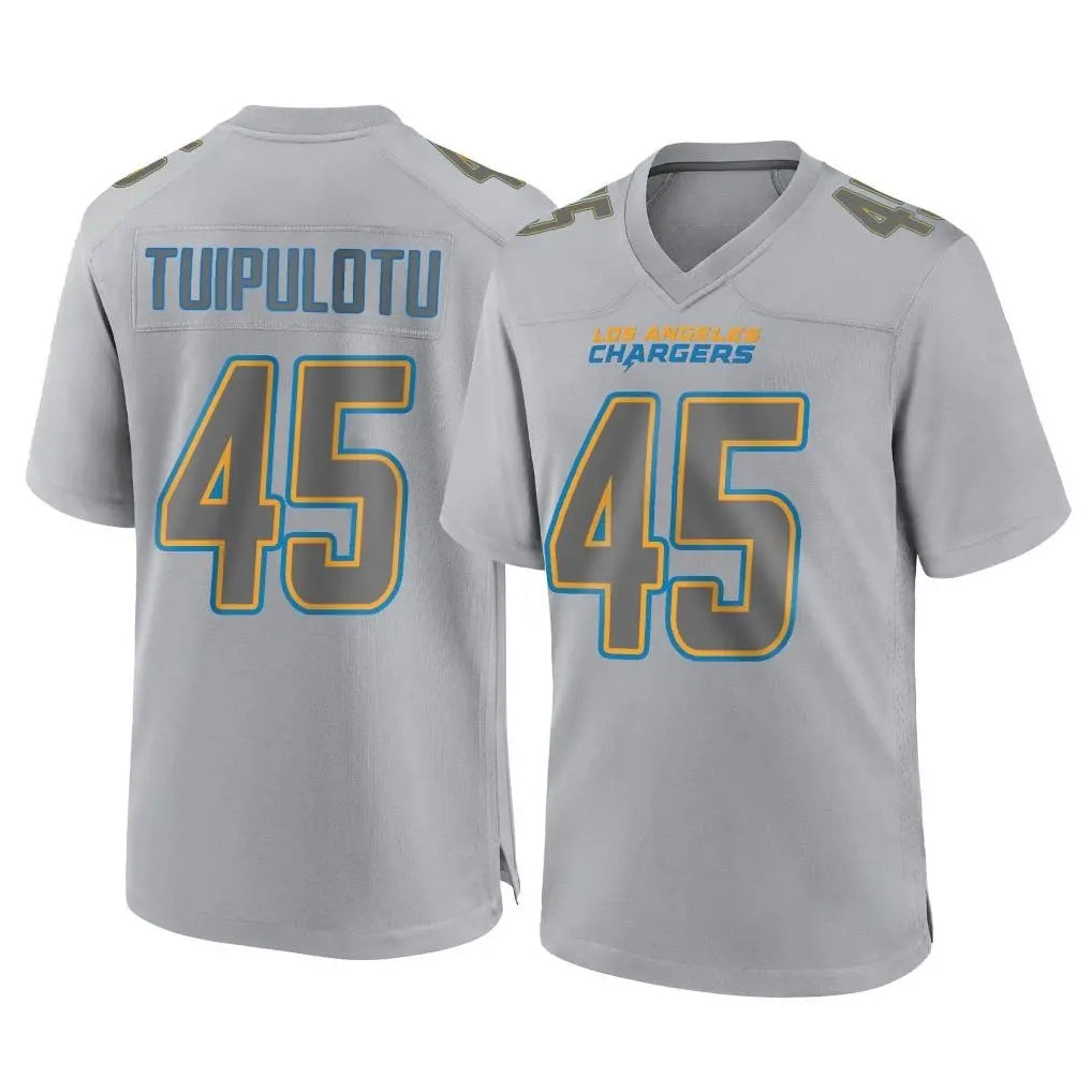 Rebec LA.Chargers #45 Tuli Tuipulotu Player Gray Atmosphere Fashion Home Game Stitched Jerseys