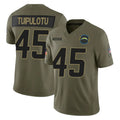 Rebec LA.Chargers #45 Tuli Tuipulotu Player Olive 2025 Salute To Service Limited Game Stitched Jerseys