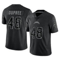 Rebec LA.Chargers #48 Bud Dupree Player Black Limited Reflective Home Game Stitched Jerseys
