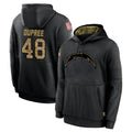 Rebec LA.Chargers #48 Bud Dupree Player Black Salute to Service Hoodies Limited Game Stitched Jerseys