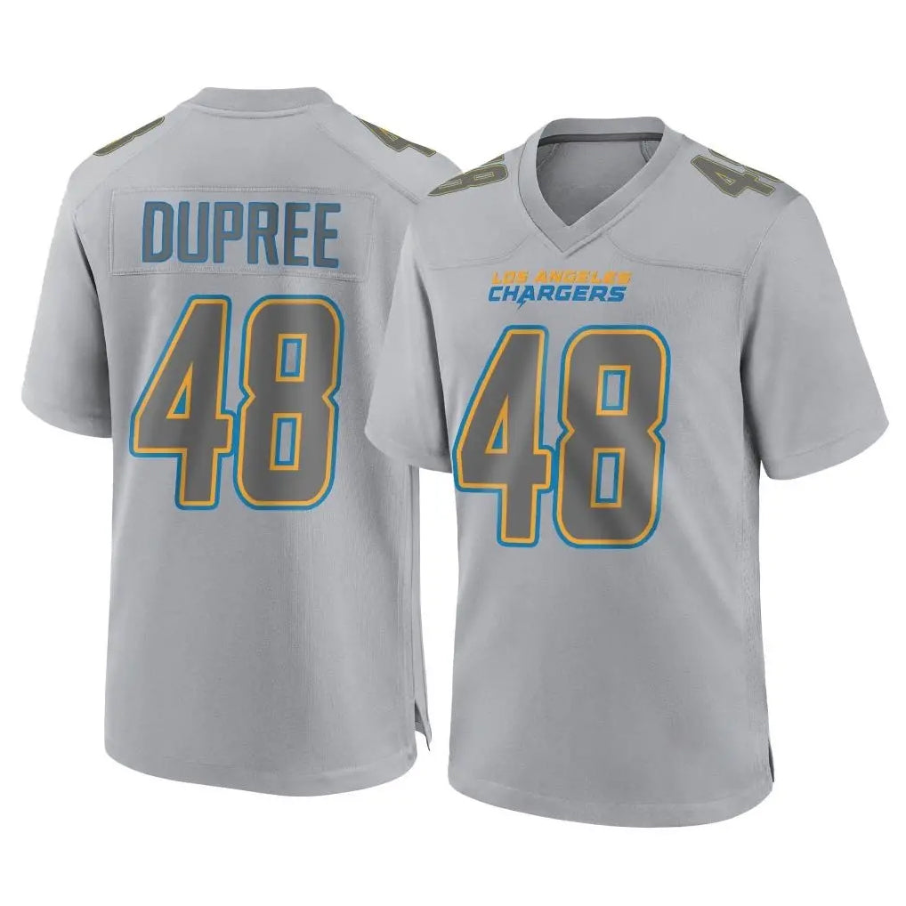 Rebec LA.Chargers #48 Bud Dupree Player Gray Atmosphere Fashion Home Game Stitched Jerseys