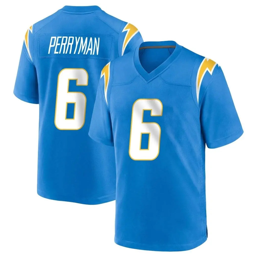 Rebec LA.Chargers #6 Denzel Perryman Player Blue Home Game Stitched Jerseys