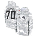 Rebec LA.Chargers #70 Rashawn Slater Player Arctic Camo Salute to Service Hoodies Limited Game Stitched Jerseys