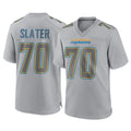Rebec LA.Chargers #70 Rashawn Slater Player Gray Atmosphere Fashion Home Game Stitched Jerseys