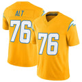 Rebec LA.Chargers #76 Joe Alt Player Gold Limited Vapor F.U.S.E. Home Game Stitched Jerseys
