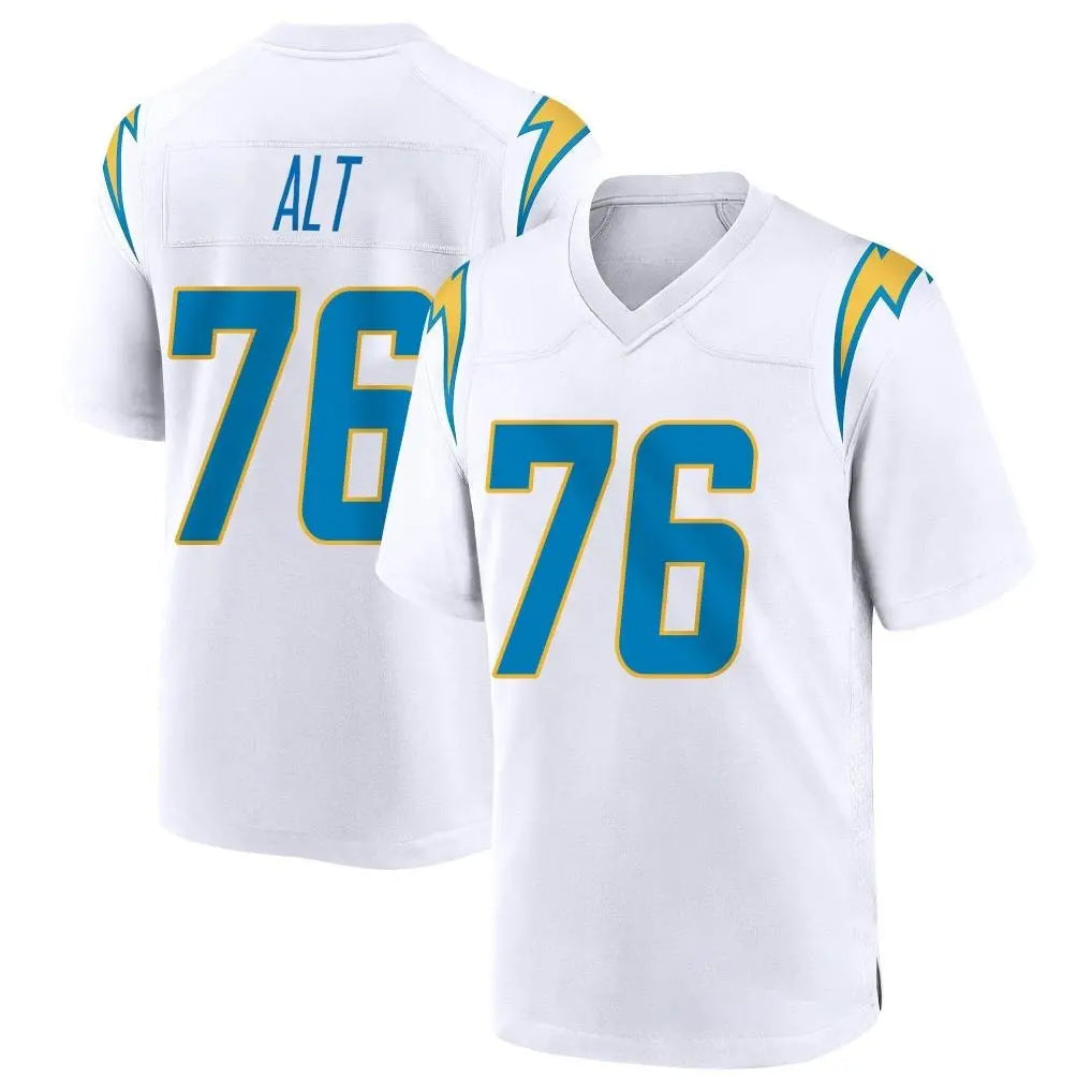 Rebec LA.Chargers #76 Joe Alt Player White Home Game Stitched Jerseys