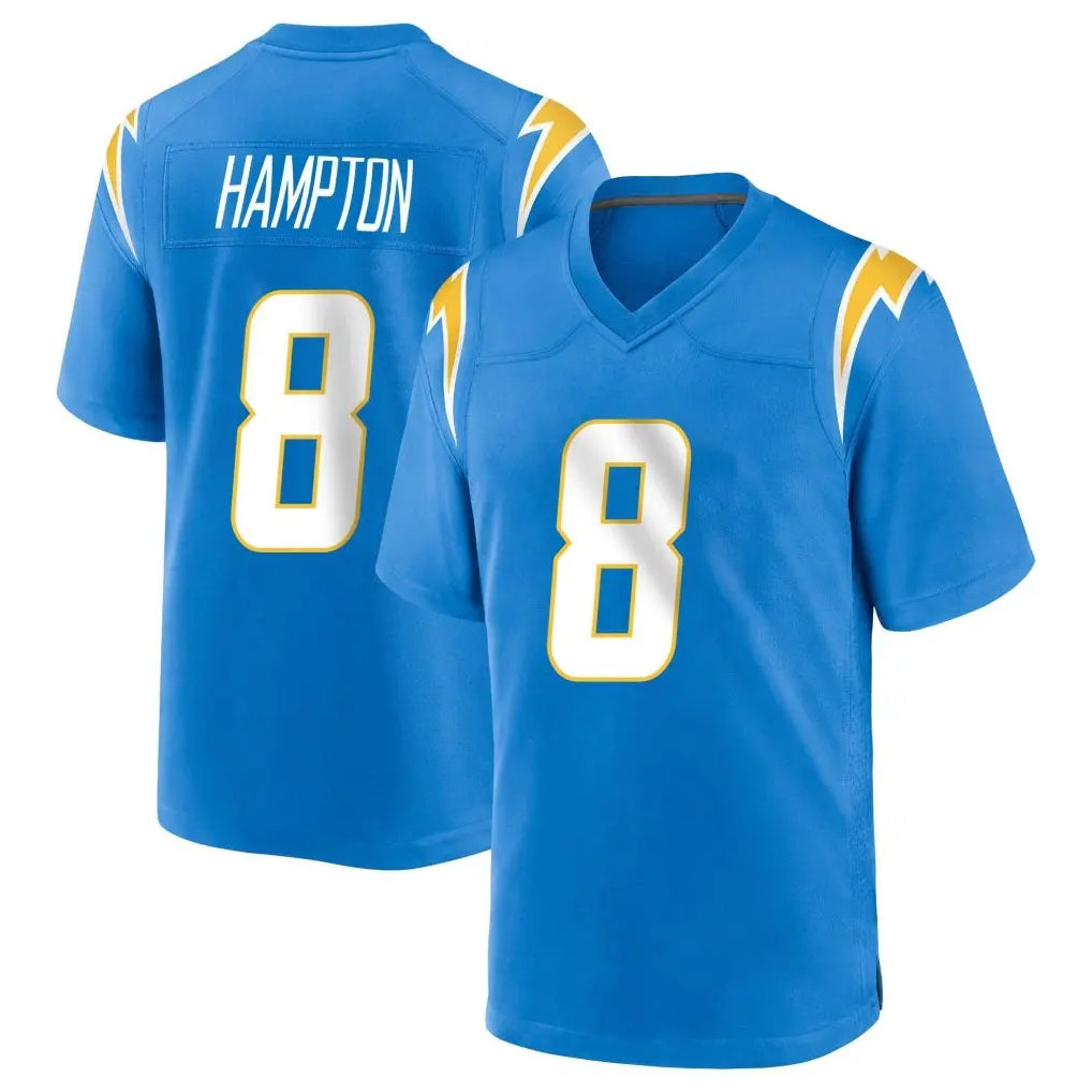 Rebec LA.Chargers #8 Omarion Hampton Player Blue Home Game Stitched Jerseys