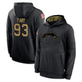 Rebec LA.Chargers #93 Teair Tart Player Black Salute to Service Hoodies Limited Game Stitched Jerseys