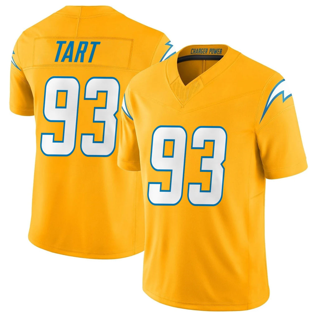 Rebec LA.Chargers #93 Teair Tart Player Gold Limited Vapor F.U.S.E. Home Game Stitched Jerseys