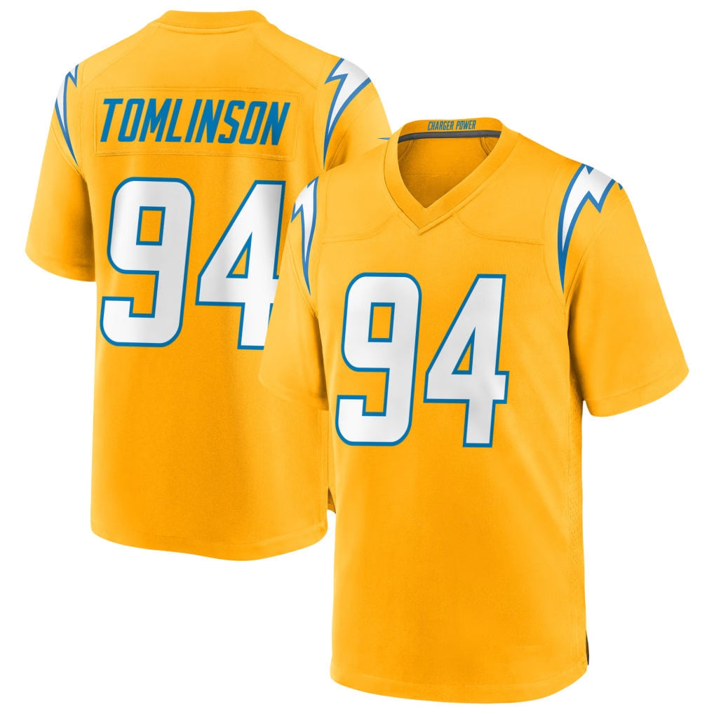 Rebec LA.Chargers #94 Dalvin Tomlinson Player Gold Home Game Stitched Jerseys