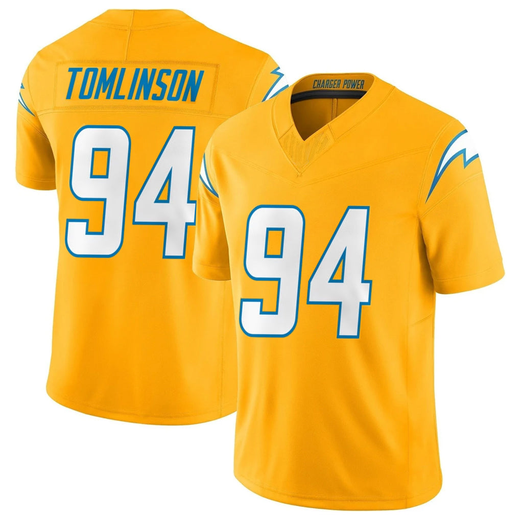 Rebec LA.Chargers #94 Dalvin Tomlinson Player Gold Limited Vapor F.U.S.E. Home Game Stitched Jerseys