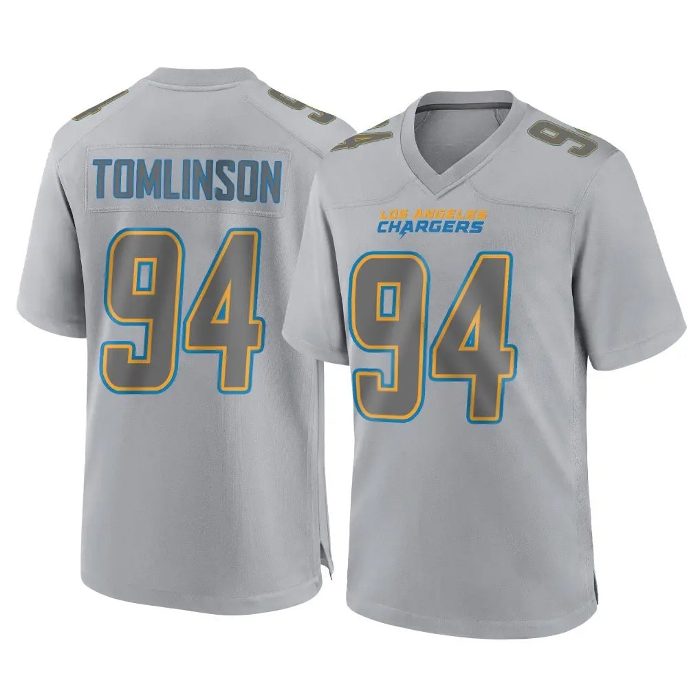 Rebec LA.Chargers #94 Dalvin Tomlinson Player Gray Atmosphere Fashion Home Game Stitched Jerseys