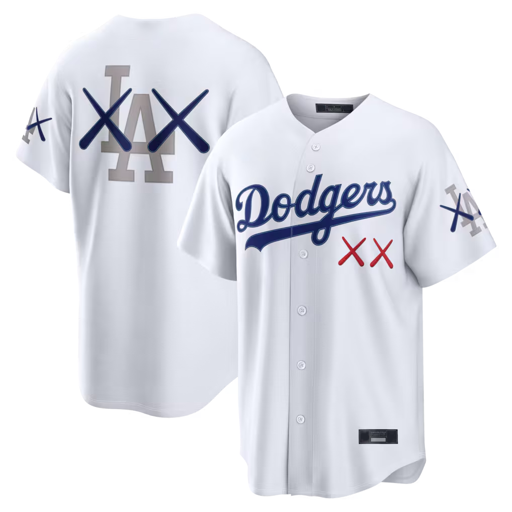 LA.Dodgers KAWS White Rebec Stadium Stitched Jerseys