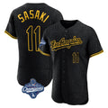 Rebec LA.Dodgers #11 Roki Sasaki Player Black World Series Meet Snake Skin City Limited Elite Home Stitched Jerseys
