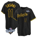 Rebec LA.Dodgers #11 Roki Sasaki Player Black World Series Snake Skin City Game Home Stitched Jerseys