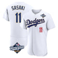 Rebec LA.Dodgers #11 Roki Sasaki Player Gold White World Series 2026 Collection Stadium Limited Elite Stitched Jerseys