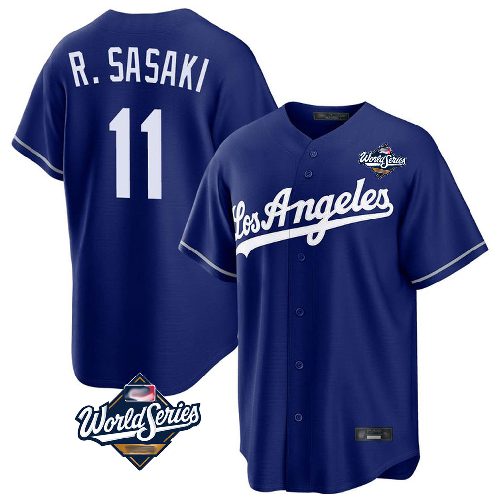 Rebec LA.Dodgers #11 Roki Sasaki Player Royal World Series Game Stitched Jerseys