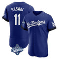 Rebec LA.Dodgers #11 Roki Sasaki Player Royal World Series Meet City Connect Elite Home Stitched Jerseys