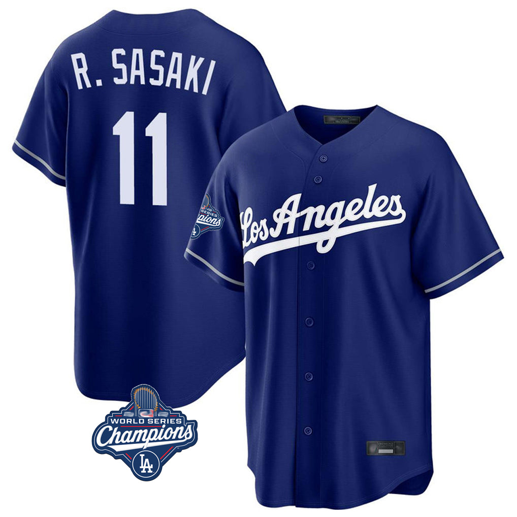 Rebec LA.Dodgers #11 Roki Sasaki Player Royal World Series Meet Game Stitched Jerseys