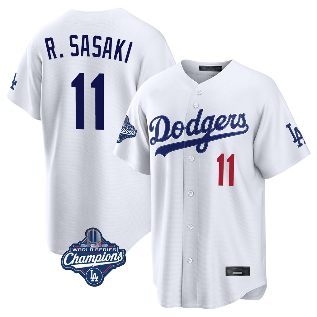Rebec LA.Dodgers #11 Roki Sasaki Player White World Series Meet Home Game Stitched Jerseys