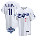 Rebec LA.Dodgers #11 Roki Sasaki Player White World Series Meet Home Game Stitched Jerseys