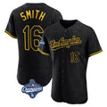 Rebec LA.Dodgers #16 Will Smith Player Black World Series Meet Snake Skin City Limited Elite Home Stitched Jerseys