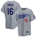 Rebec LA.Dodgers #16 Will Smith Player Gray Game Home Stitched Jerseys