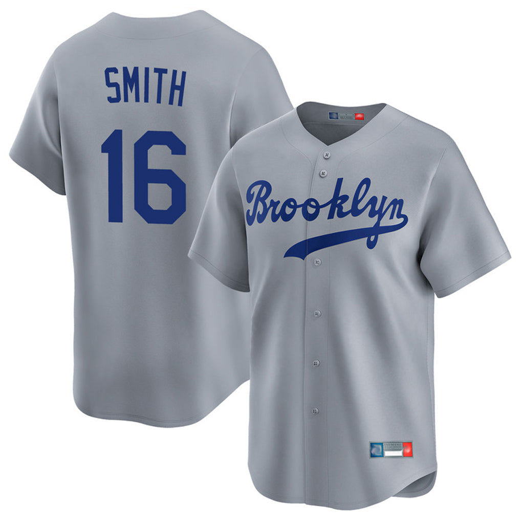 Rebec LA.Dodgers #16 Will Smith Player Gray Game Limited Home Stitched Jerseys