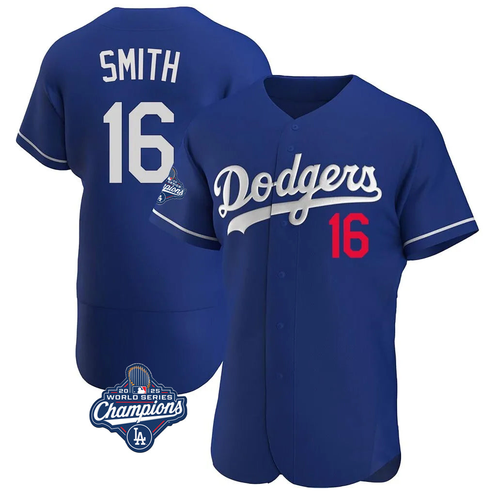 Rebec LA.Dodgers #16 Will Smith Player Royal World Series Meet Limited Elite Home Stitched Jerseys