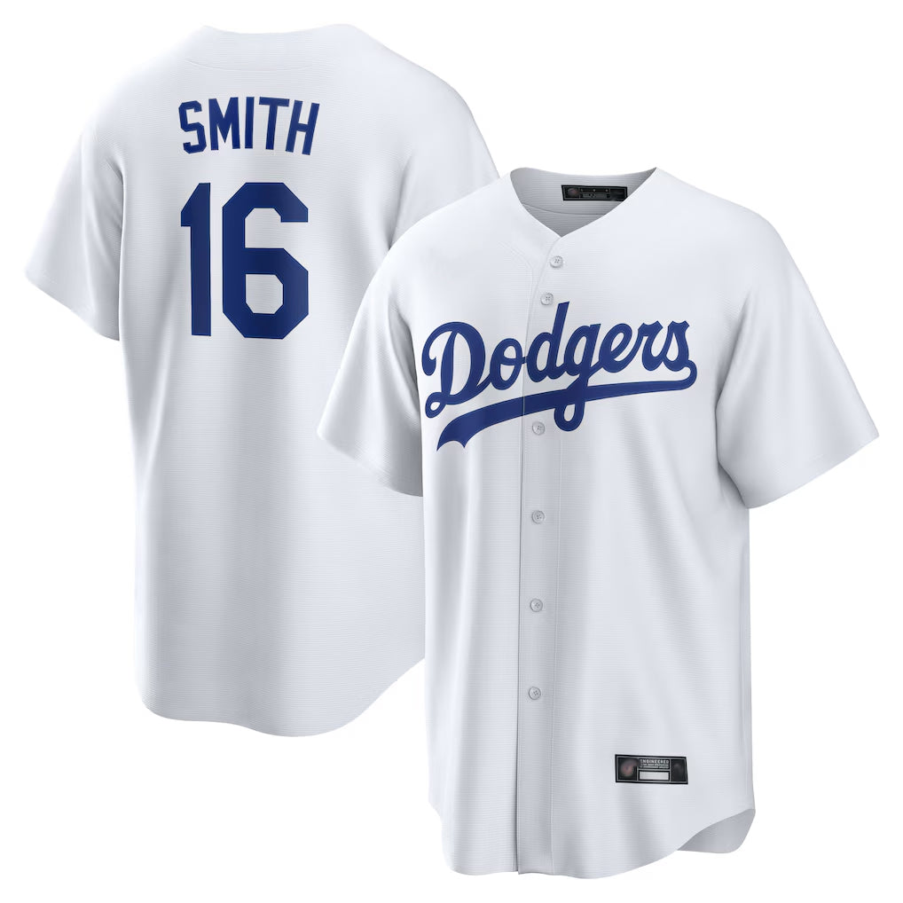 Rebec LA.Dodgers #16 Will Smith Player White Game Home Stitched Jerseys