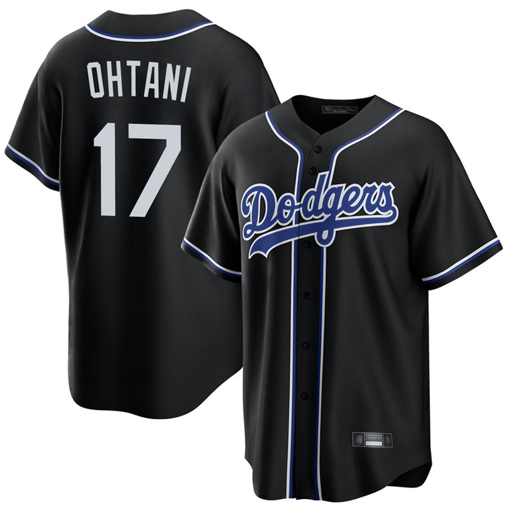 Rebec LA.Dodgers #17 Shohei Ohtani Player Black Carbon Limited Home Stitched Jerseys