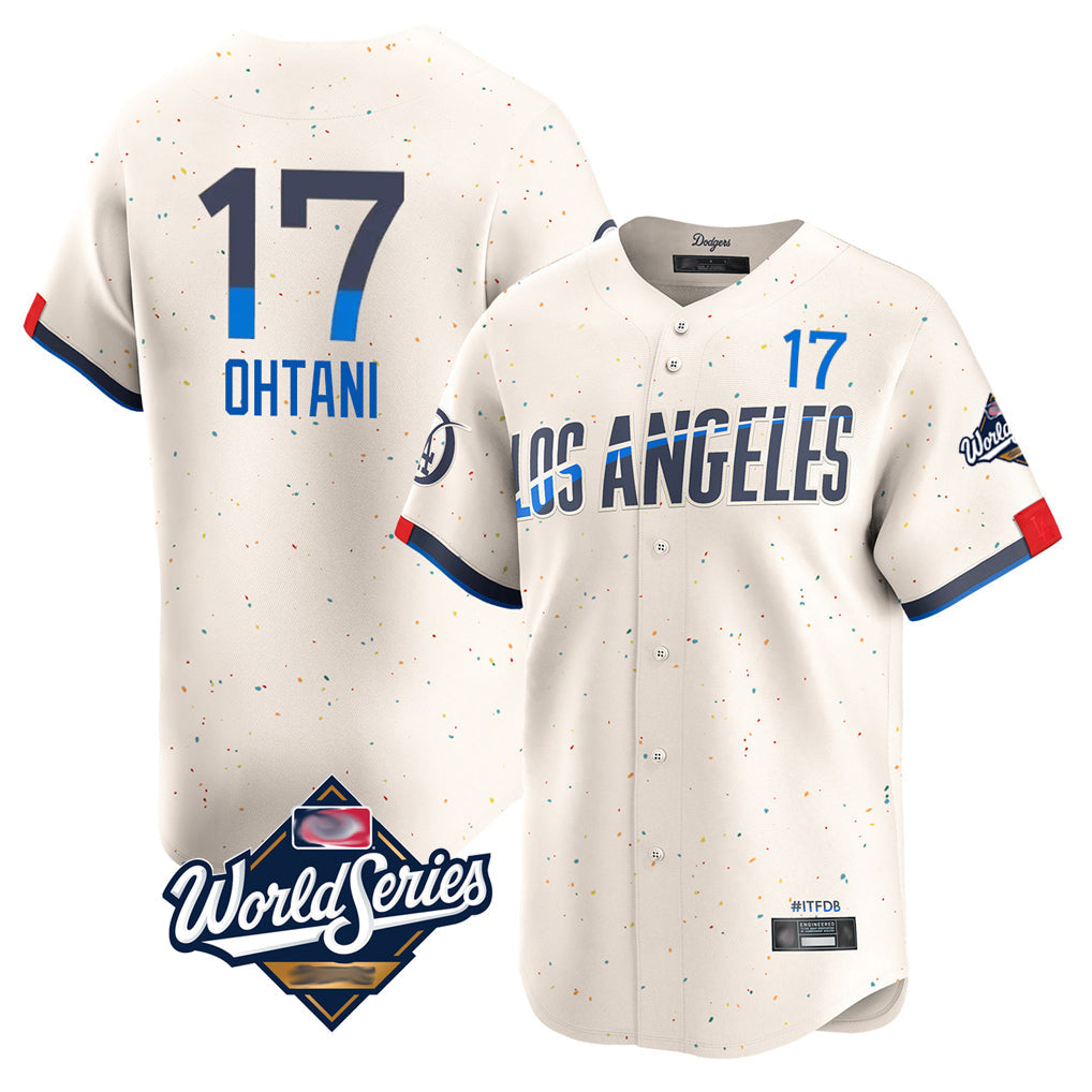 Rebec LA.Dodgers #17 Shohei Ohtani Player Cream World Series City Connect Limited Home Stitched Jerseys
