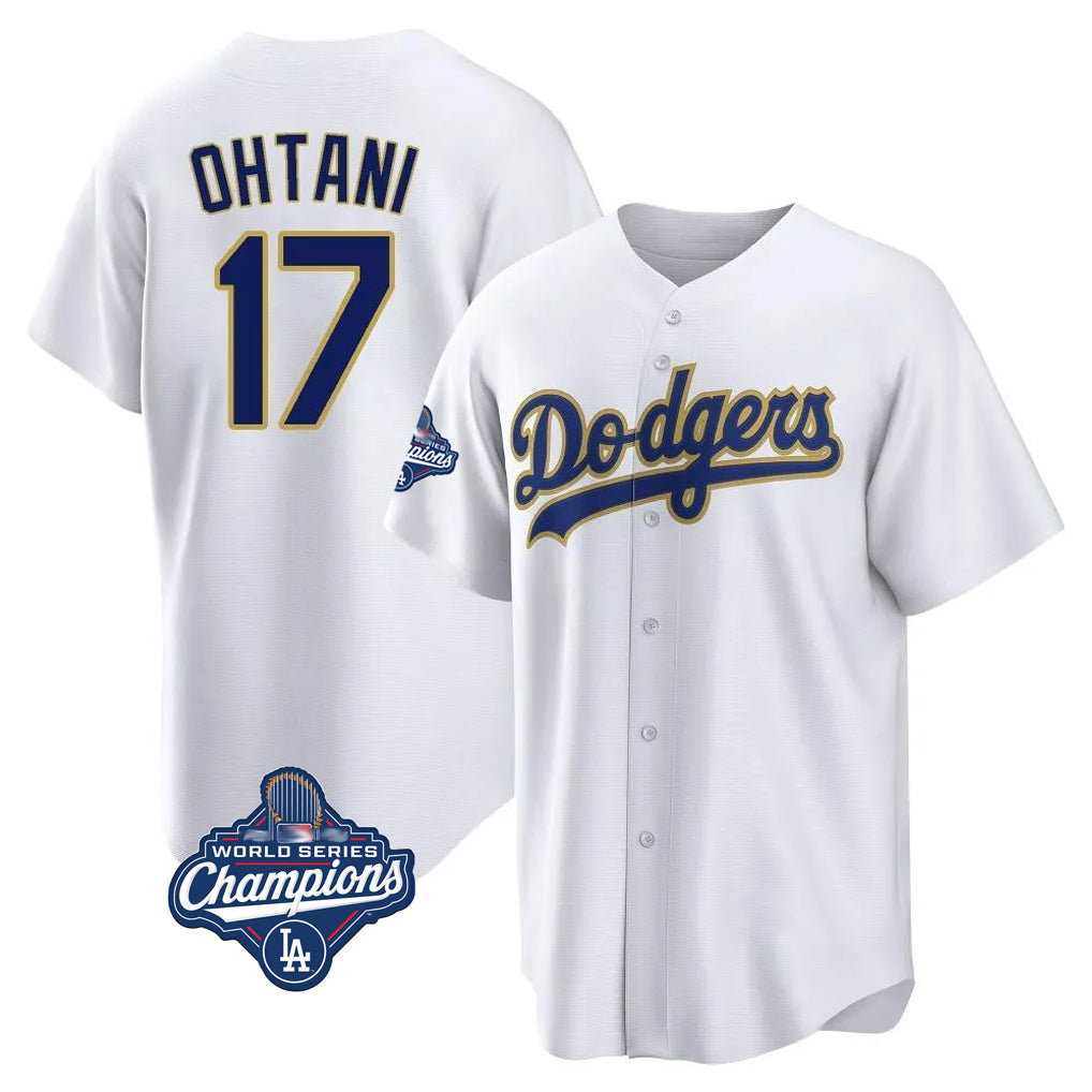 Rebec LA.Dodgers #17 Shohei Ohtani Player Gold White World Series Meet 2026 Collection Stadium Game Stitched Jerseys