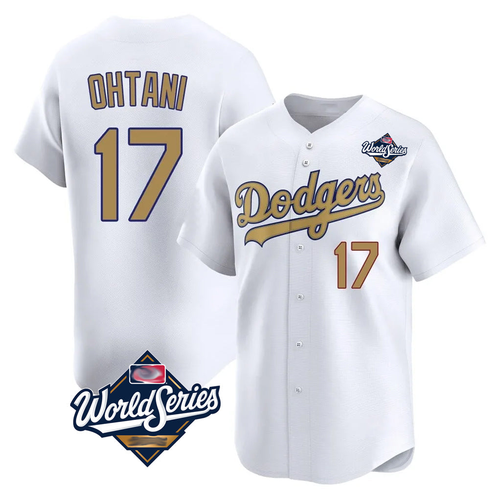 Rebec LA.Dodgers #17 Shohei Ohtani Player Gold World Series Collection Limited Home Stitched Jerseys