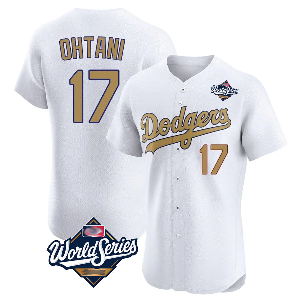 Rebec LA.Dodgers #17 Shohei Ohtani Player Gold World Series Limited Elite Home Stitched Jerseys
