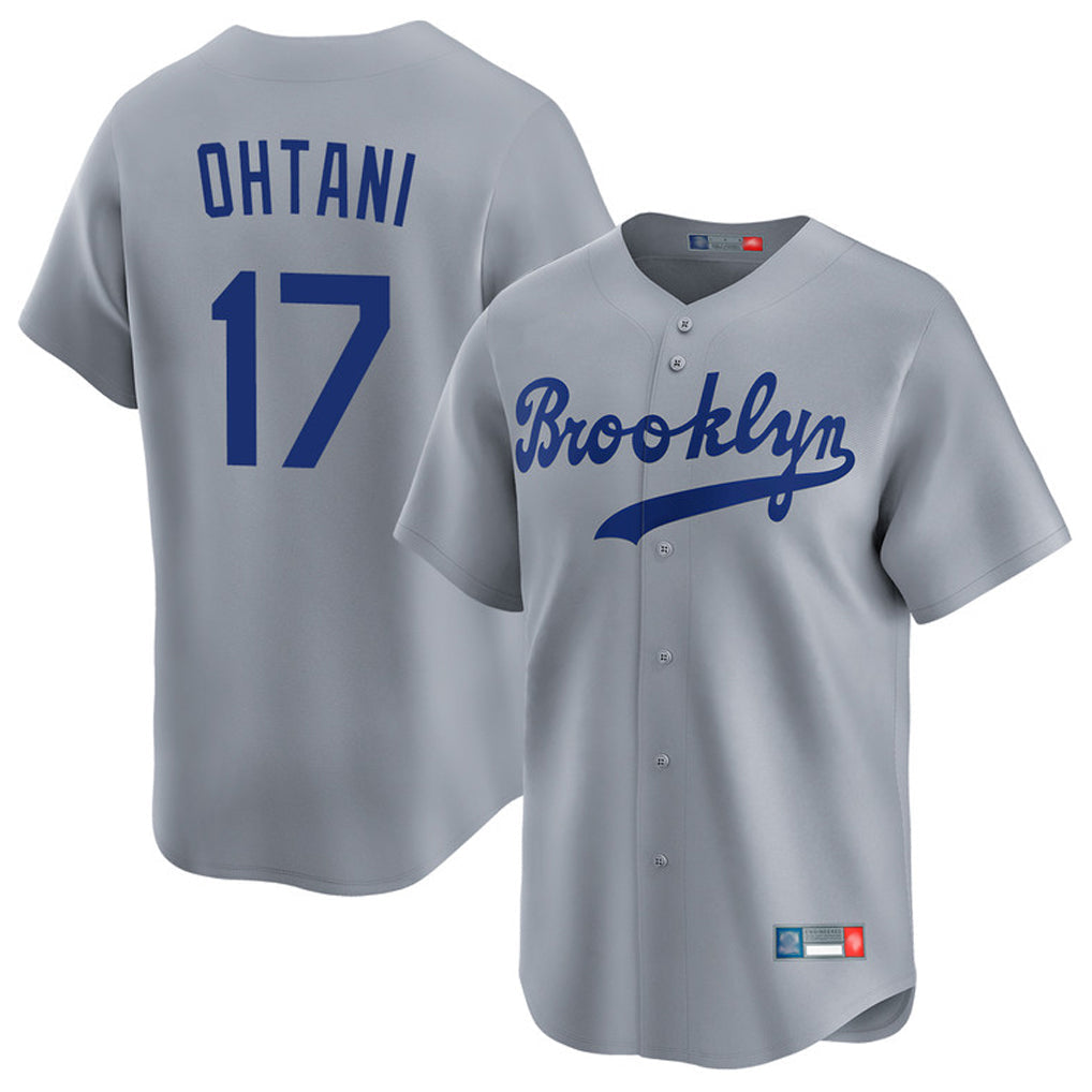 Rebec LA.Dodgers #17 Shohei Ohtani Player Gray Game Limited Home Stitched Jerseys