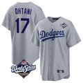 Rebec LA.Dodgers #17 Shohei Ohtani Player Gray World Series Game Stitched Jerseys