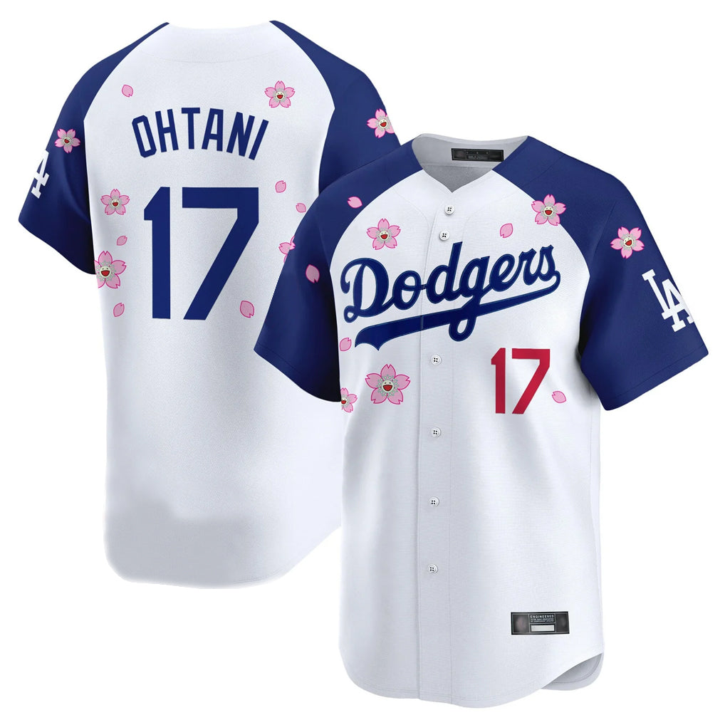 Rebec LA.Dodgers #17 Shohei Ohtani Player White-Royal Tokyo Series Vapor Premier Limited Stitched Jerseys