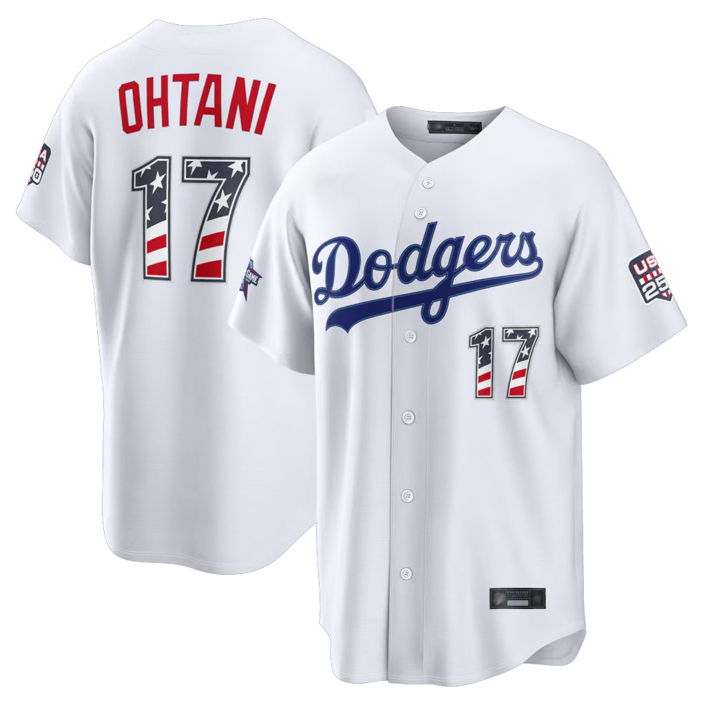 Rebec LA.Dodgers #17 Shohei Ohtani Player White 2026 All-Star Edition Stars & Stripes Home Game Stitched Jerseys
