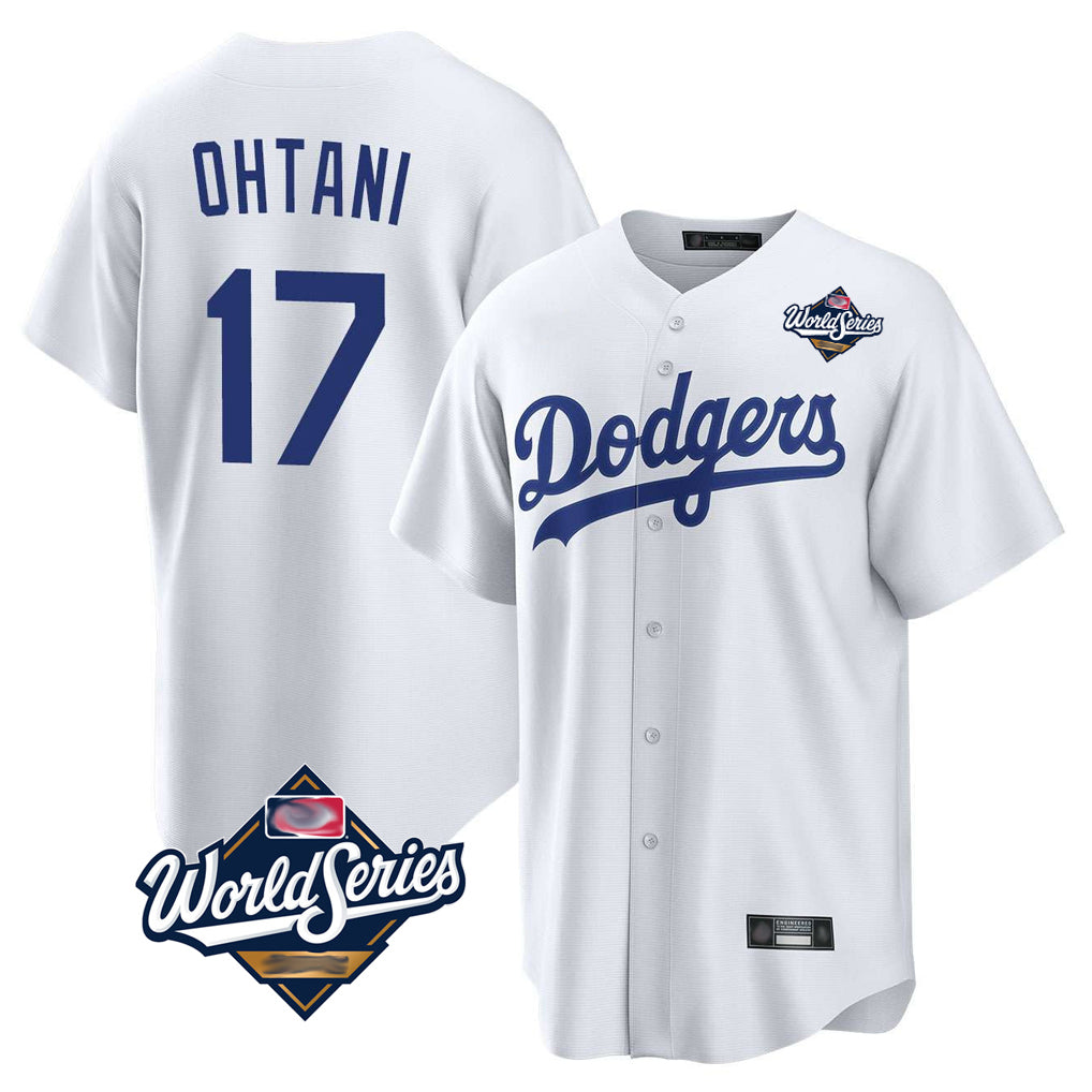 Rebec LA.Dodgers #17 Shohei Ohtani Player White World Series Game Home Stitched Jerseys
