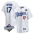 Rebec LA.Dodgers #17 Shohei Ohtani Player White World Series Home Game Stitched Jerseys