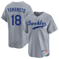 Rebec LA.Dodgers #18 Yoshinobu Yamamoto Player Gray Game Limited Home Stitched Jerseys