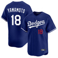 Rebec LA.Dodgers #18 Yoshinobu Yamamoto Player Royal Limited Home Stitched Jerseys