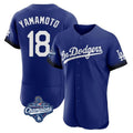 Rebec LA.Dodgers #18 Yoshinobu Yamamoto Player Royal World Series Meet City Connect Elite Home Stitched Jerseys