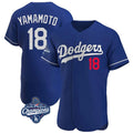 Rebec LA.Dodgers #18 Yoshinobu Yamamoto Player Royal World Series Meet Limited Elite Home Stitched Jerseys