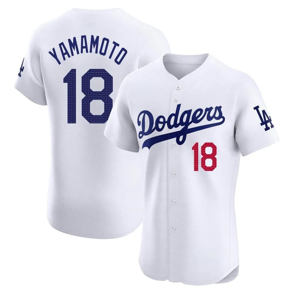 Rebec LA.Dodgers #18 Yoshinobu Yamamoto Player White Limited Elite Home Stitched Jerseys