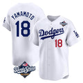 Rebec LA.Dodgers #18 Yoshinobu Yamamoto Player White World Series Limited Home Stitched Jerseys